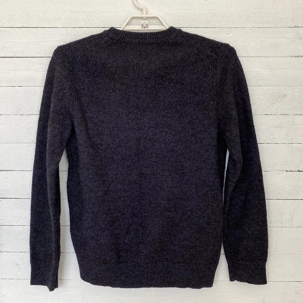 Banana Republic Mens Sweater Large Long Sleeve Solid Blue Pullover Wool Blend‎